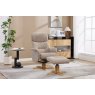Felicia Swivel Recliner + FREE Footstool In Sand Fabric