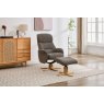 Felicia Swivel Recliner + FREE Footstool In Charcoal Fabric