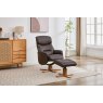 Felicia Swivel Recliner + FREE Footstool In Brown