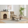 Balvaro Swivel Recliner + FREE Footstool In Pebble Leather
