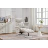 Balvaro Swivel Recliner + FREE Footstool In Natural Fabric